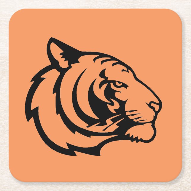 Tiger orange pappersunderlägg underlägg papper kvadrat (Framsidan)