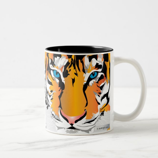 TIGER--ORANGEMUGG Två-Tonad MUGG (Höger)