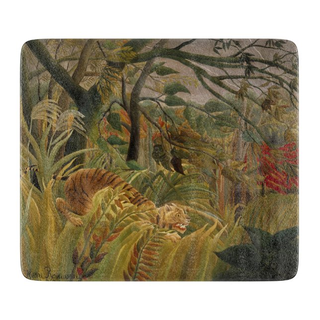 Tiger överraskad i en tropisk storm (Framsidan)