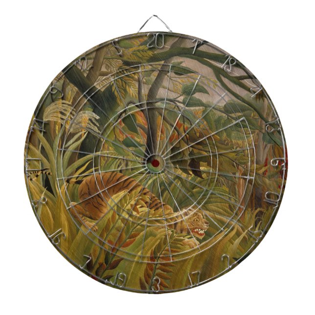 Tiger överraskad i en tropisk storm darttavla (Framsidan)