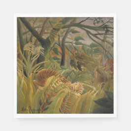 Tiger överraskad i en tropisk storm pappersservett