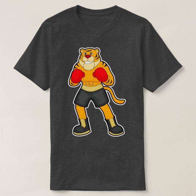 Tiger på Boxing med Boxing-handskar T Shirt (Design framsida)