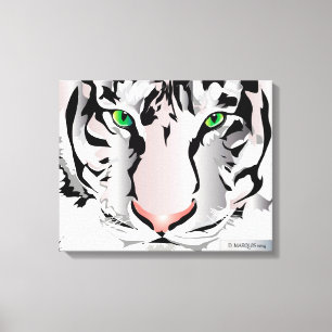TIGER PÅ CANVAS-WHITE 20 x 16 Canvastryck