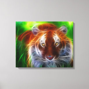 Tiger på den glaserade arbetsytan canvastryck