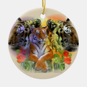 Tiger på den Henry Doorly zooen Julgransprydnad Keramik