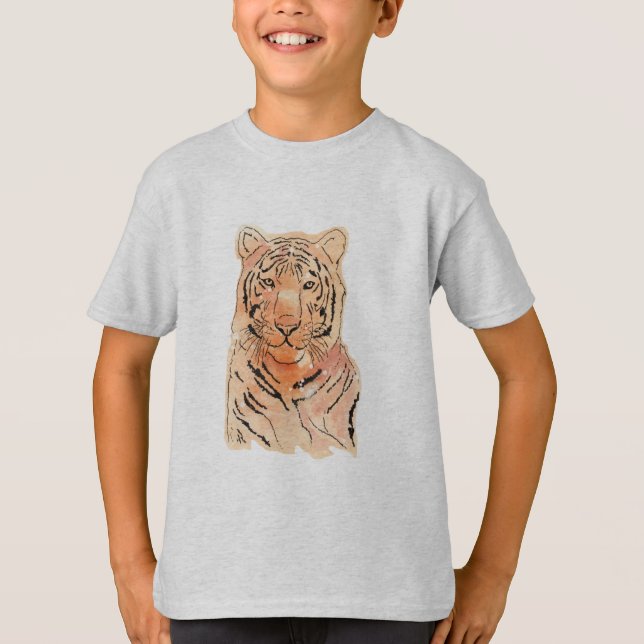 Tiger på en pojkes T-Shirt (Framsida)
