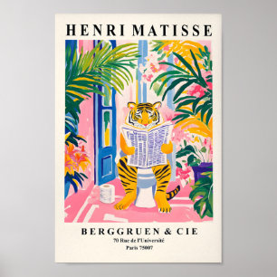 Tiger på en toalett, en rolig Bathroom Wall Art, R Poster