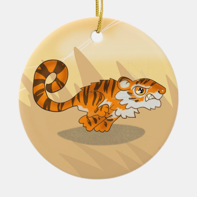 Tiger på Hunt Ceramic Ornament (Framsidan)