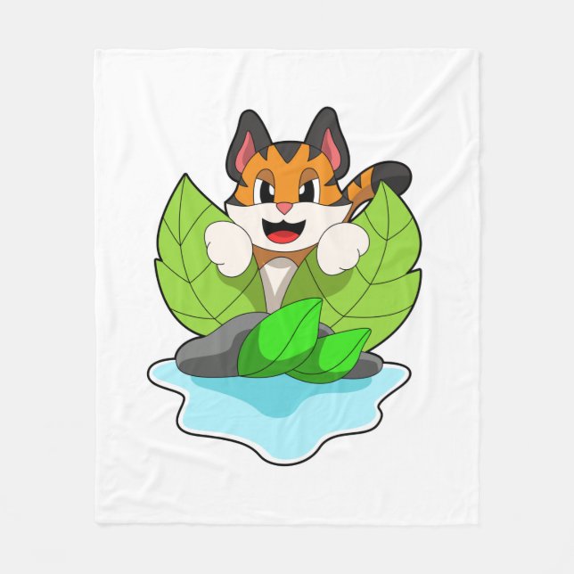 Tiger på Hunt Fleecefilt (Framsidan)