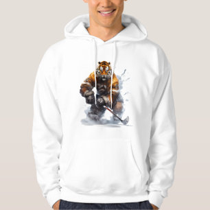 Tiger på Ice Hockey Äventyr Hoodie