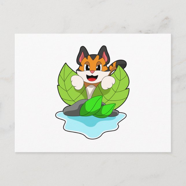 Tiger på jakt vykort (Framsida)