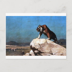 Tiger på klockan av Jean-Leon Gerome Vykort