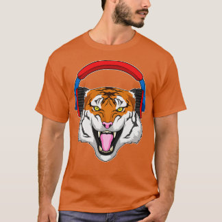 Tiger på Music med hörlurar T Shirt