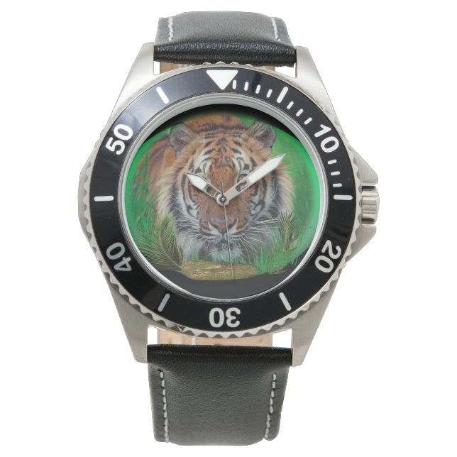 Tiger på nattvakt armbandsur (Framsida)