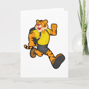 Tiger på rymning med ryggsäck kort