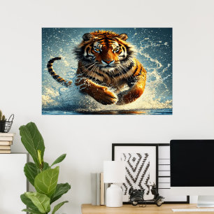 Tiger på turkos-tiden poster