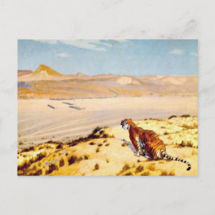 Tiger på vakt av Jean-Leon Gerome 1888 Vykort