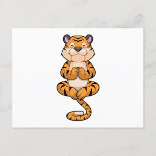 Tiger på Yoga Fitness Vykort
