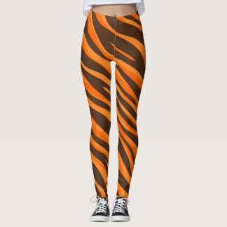 Tiger päls-utskrift leggings
