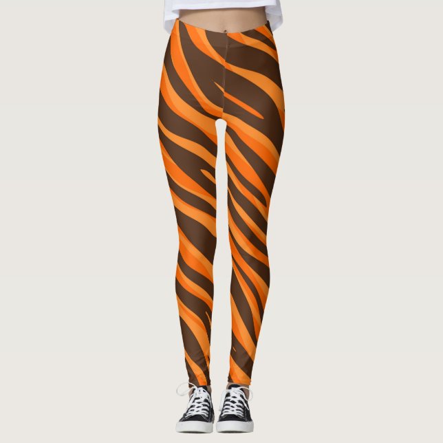 Tiger päls-utskrift leggings (Framsida)