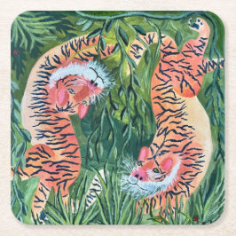 Tiger papper underlägg kvadrat