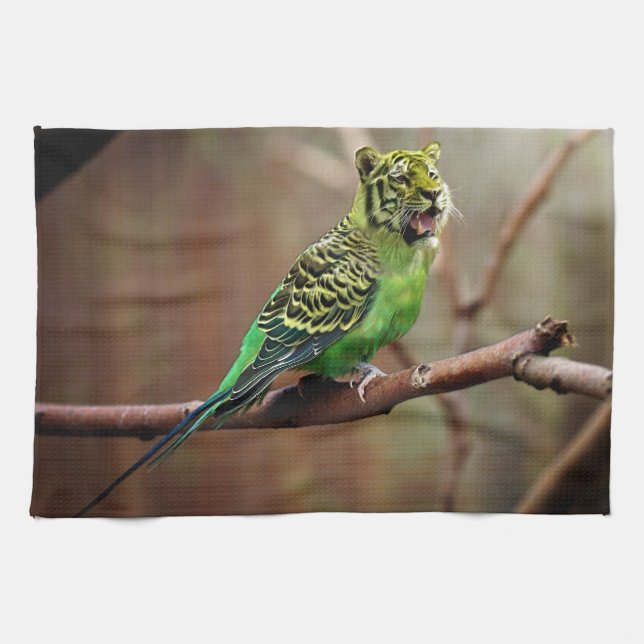 Tiger Parakeet Kökshandduk (Horisontell)