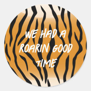 Tiger Party Sticker Runt Klistermärke