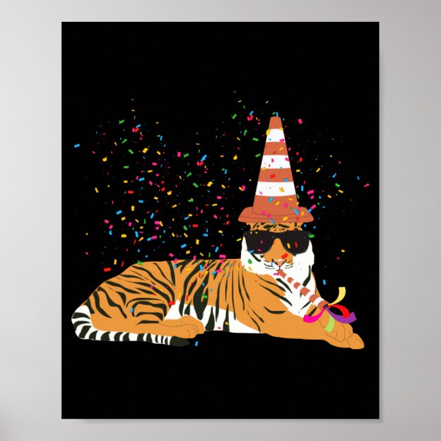 Tiger Partying Animals Having A Party  Poster (Framsidan)