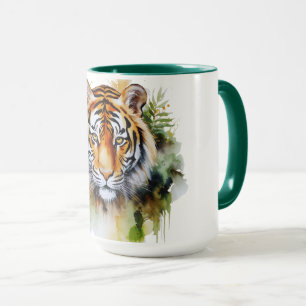 Tiger Pastel Flowers Safari Watercolor Savannah Mugg