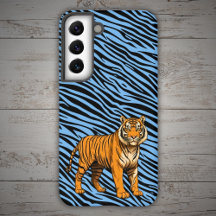 Tiger Pattern in Light Blue with Tiger