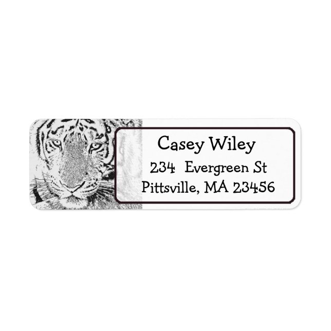 Tiger Photo Return-adressetikett Returadress Etikett (Framsidan)