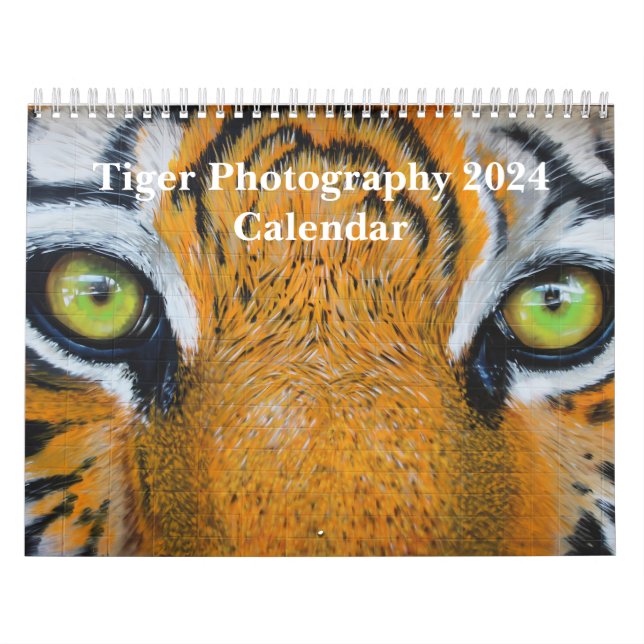 Tiger Photography Vild Animal 2024 Kalender (Omslag)