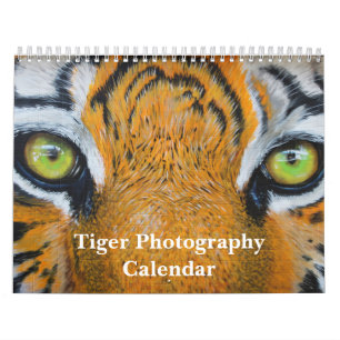 Tiger Photography Vild Animal 2025 Kalender