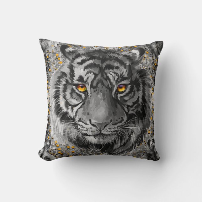 Tiger Pillow | Färgplatta Teckning Kudde (Framsida)