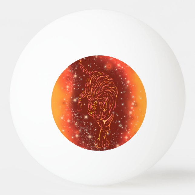 Tiger Ping Pong Boll som kör i Starry Natt (Framsidan)