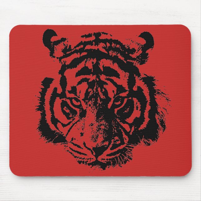 Tiger Pop Art Red Black Musmatta (Framsidan)