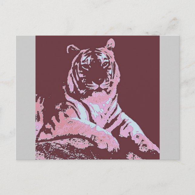 Tiger Pop Art Vykort (Framsida)