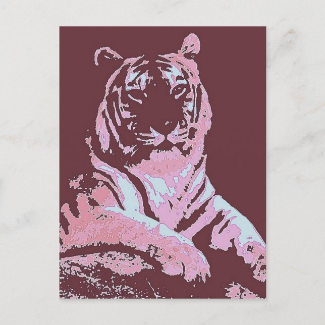 Tiger Pop Art Vykort (Framsida)