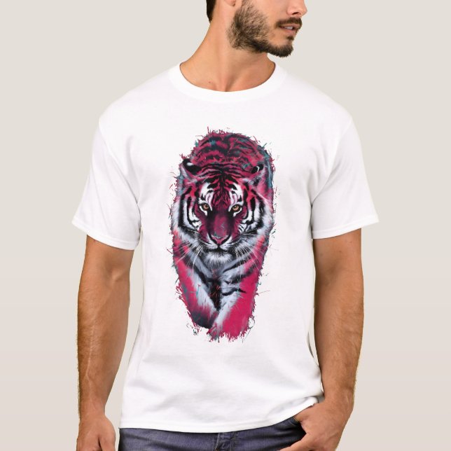 Tiger portrait, animal graphic tshirt t shirt (Framsida)
