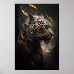 Tiger Porträtt Animal Nature Wildlife Painting Art Poster