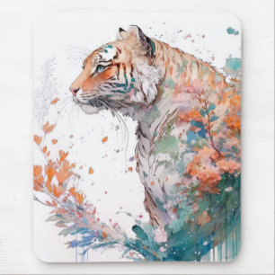 Tiger Porträtt Animal Painting Wildlife utomhus Musmatta