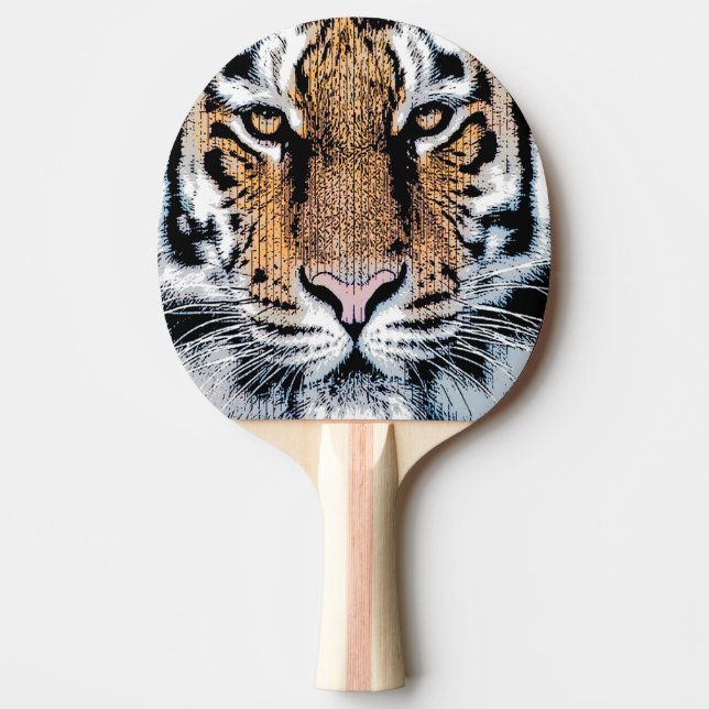 Tiger Porträtt Graphic Stil Pingisracket (Framsidan)