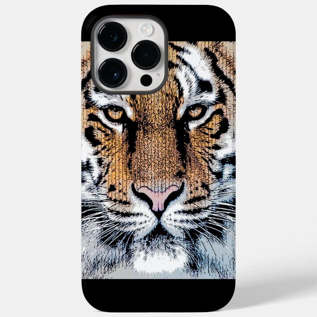 Tiger Porträtt i Graphic Press Stil (Baksida)