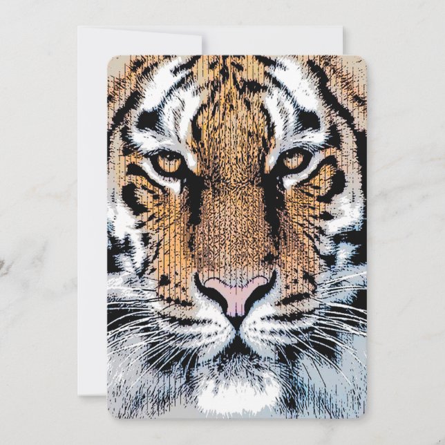 Tiger Porträtt i Graphic Press Stil (Framsida)