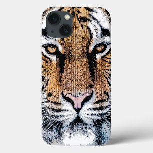 Tiger Porträtt i Graphic Press Stil