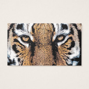 Tiger Porträtt i Graphic Press Stil Visitkort