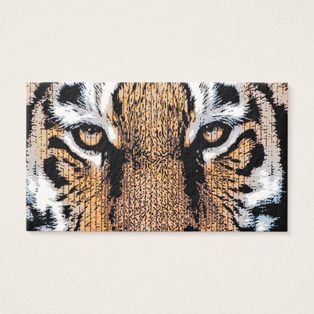 Tiger Porträtt i Graphic Press Stil Visitkort (Framsidan)
