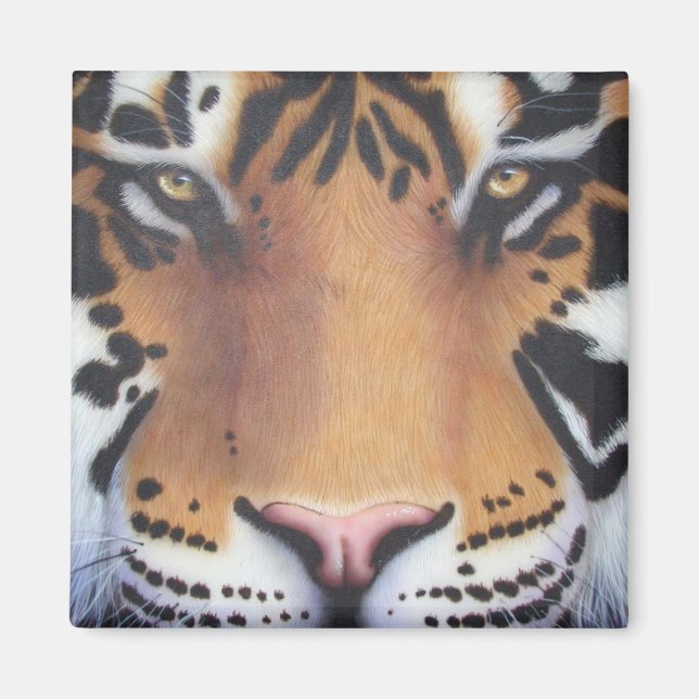 Tiger Porträtt Magnet (Framsidan)