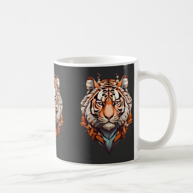 Tiger porträtt, minsta konstruktiva orange färg kaffemugg (Höger)
