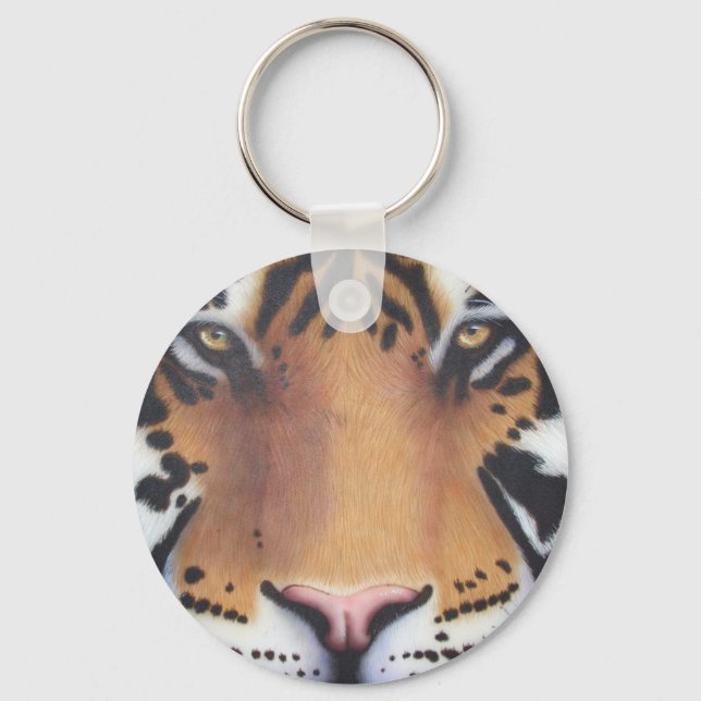 Tiger Porträtt Nyckelring (Framsida)